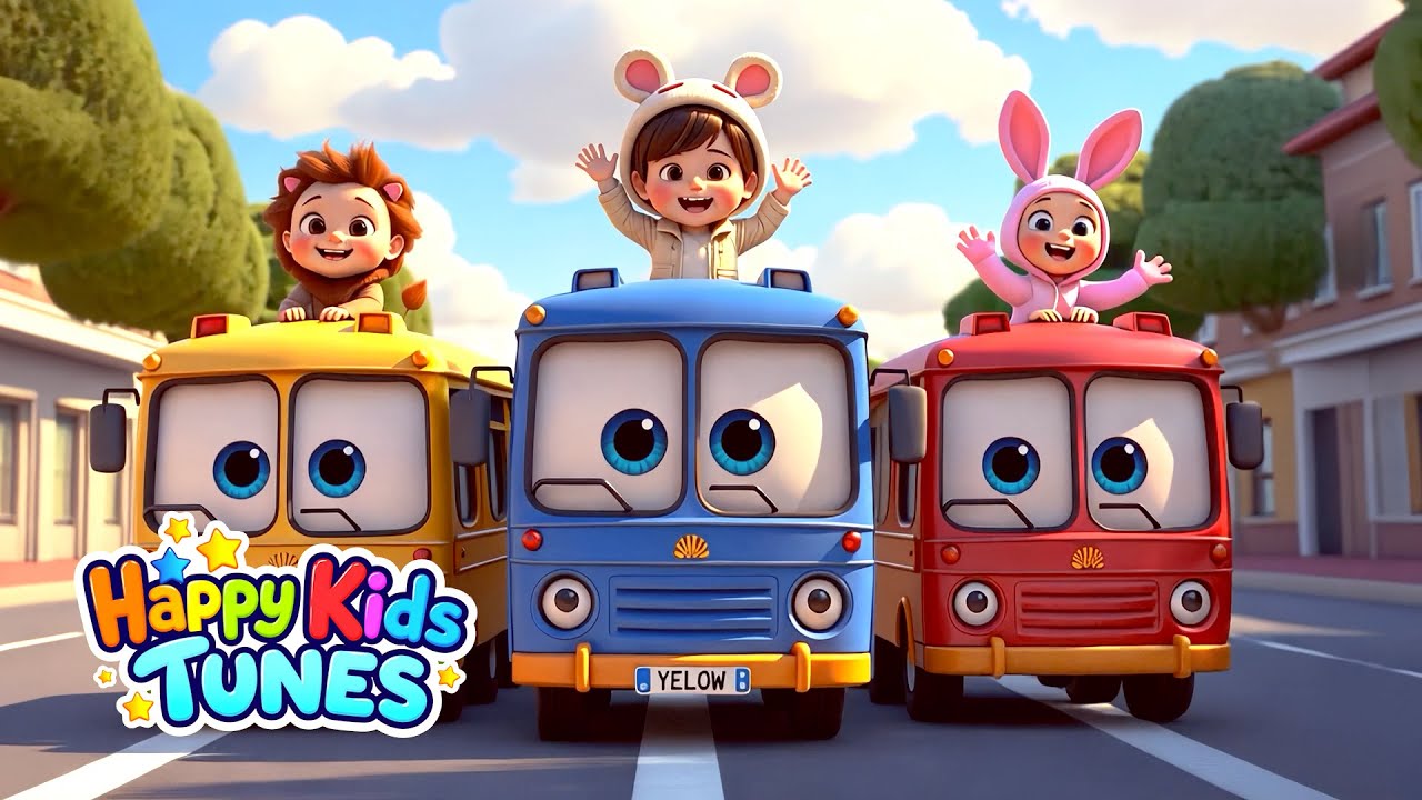 Wheels On The Bus Song More Nursery Rhymes Kids Songs Happy Kids