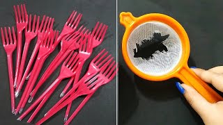 3 Home Decor Ideas Out of Plastic Spoons and Waste Tea Strainer - Home Decor Craft Using Waste