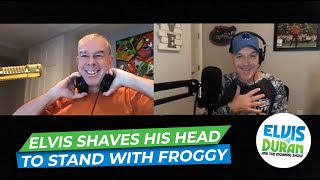 Elvis Duran Reveals Shaved Head To Show Froggy He's Not Alone Before Surgery | E