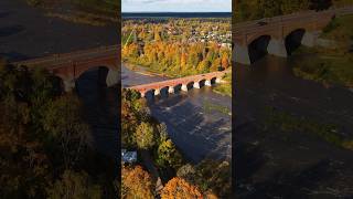 Iconic Kuldiga bridge over the Venta River waterfall in Western Latvia