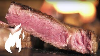 Best! BLACK LABEL RIB EYE Steak with selfmade BBQ Butter outdoor ASMR primitive cooking🔥🔥🔥