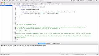 4.11. Celsius to Fahrenheit Table - Java