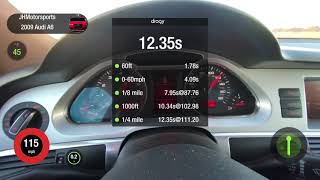 JHM Audi C6 A6 stage 2 3.0T Runs 12.35 @111 mph on 93 Octane! - Dragy