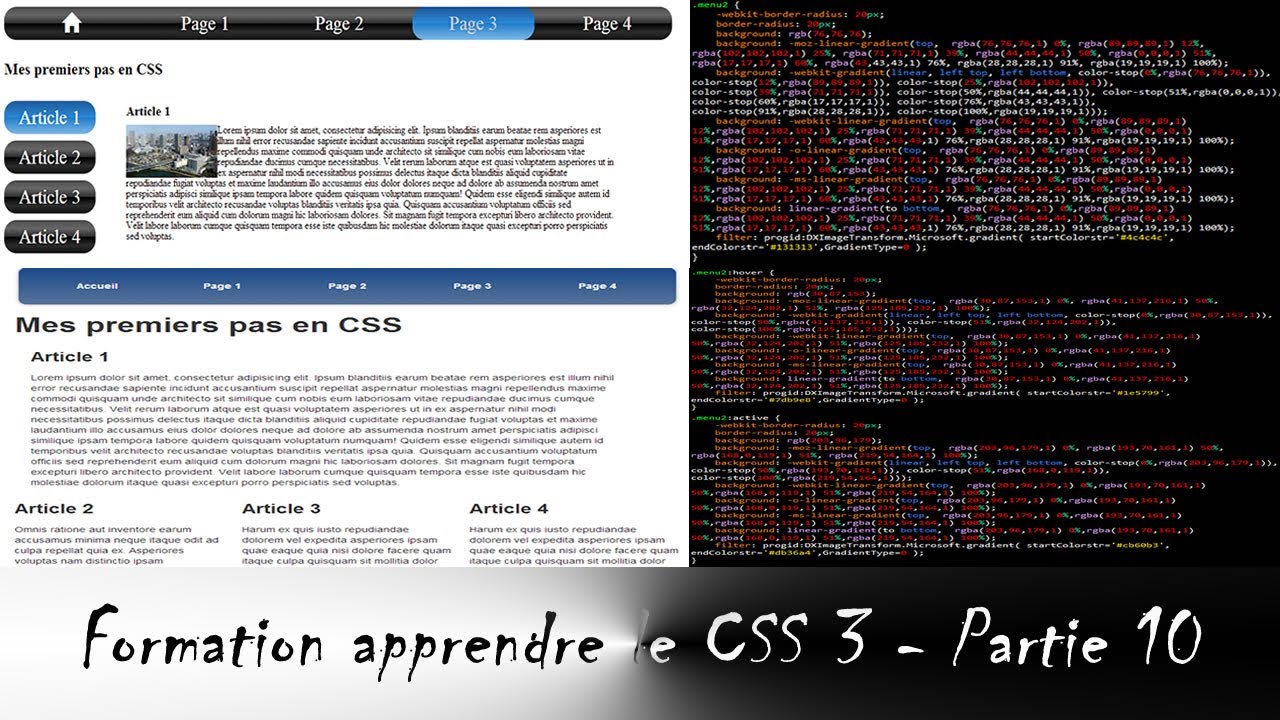 Formation Apprendre Le CSS 3 - Partie 10/10 - YouTube