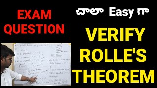 VERIFY ROLLES THEOREM|ROLLES THEOREM|PROVE| DEFINITION|IMPORTANT QUESTION