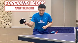 How to make Forehand Block against Forehand Loop increase spin