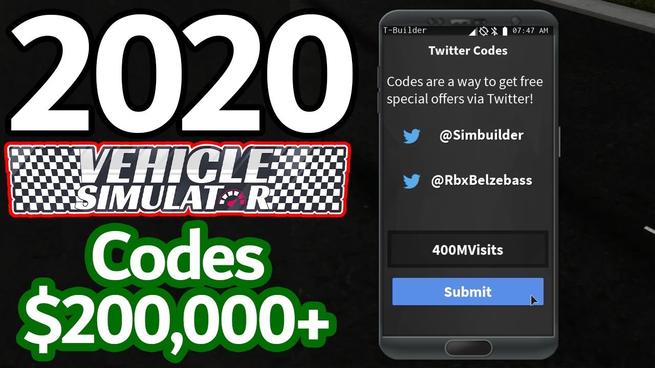 *2020* ALL WORKING VEHICLE SIMULATOR CODES | ROBLOX Vehicle Simulator ...