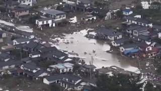 【台風19号】15日午前の被災地を空撮　決壊した千曲川の堤防