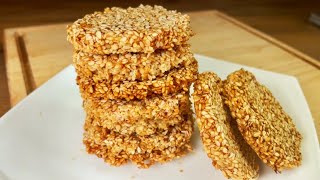 WITHOUT flour! Crunchy sesame cookies, 3 INGREDIENTS in just 3 MINUTES! 👌