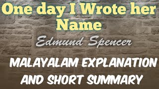 Poem: One Day I Wrote Her Name - Edmund Spencer