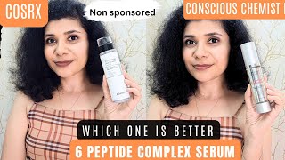 Cosrx 🆚 conscious chemist 6 peptide serum | Honest experience on oily acne-prone skin