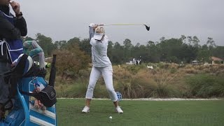 JESSICA KORDA - FACE ON DRIVER GOLF SWING 2014 CME CHAMPIONSHIP - REG \u0026 SLOW MOTION - 1080p