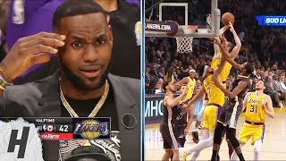 LeBron James in Shock After Alex Caruso's SICK Dunk - Warriors vs Lakers | April 4, 2019