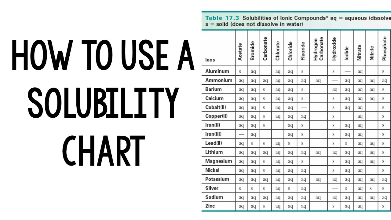 Solubility Chart Grade 11