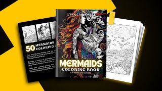 Mermaid Coloring Book - 50 Coloring Pages for Adults & Teens