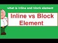 inline vs block element html tutorial | difference between inline and block