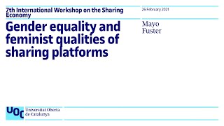 Gender equality and feminist qualities of sharing platforms