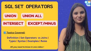 SQL Set Operators Explained | UNION | UNION ALL | INTERSECT | EXCEPT/ MINUS | SQL TUTORIAL
