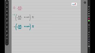 Express each fraction as a per cent. 63/100