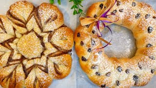 Snowflake bread \u0026 wreath bread! #christmas #baking #breadrecipe