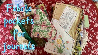 Slow stitch pockets for journals ephemera - making fairy journal - art prompt game 27/2/23