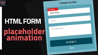 How To Design An Awesome Contact Form Animation using HTML5 CSS & JS
