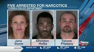 Narcotics search warrant leads to arrest of five people in Topeka