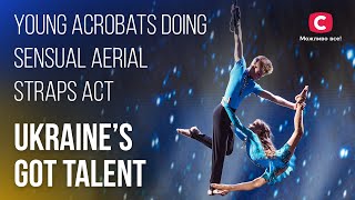 💕Fearless young acrobats doing sensual aerial straps act – Ukraine's Got Talent