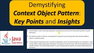 Demystifying Context Object Pattern: Key Points and Insights