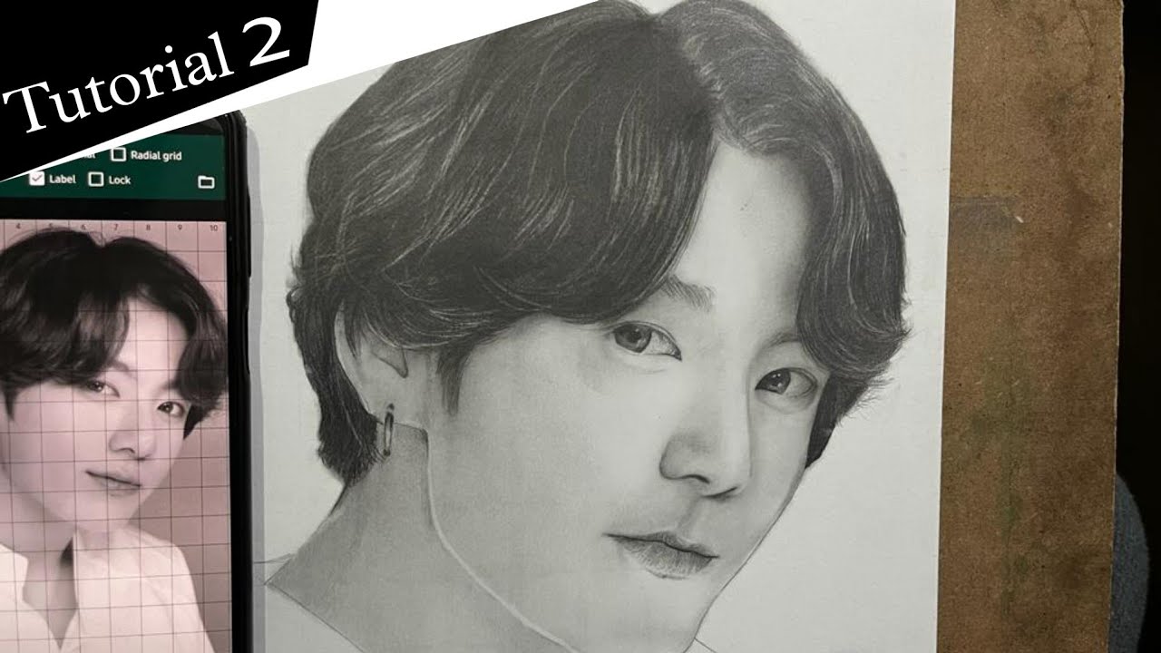 How To Draw BTS Jungkook Step By Step Drawing Tutorial HAIR | Must ...