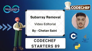 Subarray Removal | Starters 89 | CodeChef | DCC NIT-A