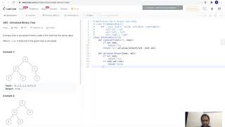 leetcode-965: Univalued binary tree (Using recursion)