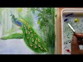 peacock painting with watercolor step by step