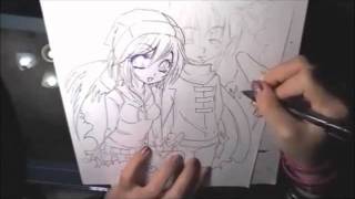 chibi couple inking