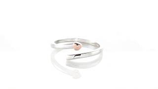 MATERIA 925 Silber Wickel Ring Herz JULIETA - Rosegold Ring für Damen