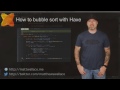 How to use the bubble sort algorithm in Haxe