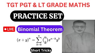 PRACTICE SET | BINOMIAL THEOREM | TOP 25 MCQ | UP TGT PGT \u0026 LT GRADE  EXAMS || BY SP SAINI SIR