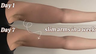 How I got slimmer arms in a week 💗 TONED ARMS AT HOME (NO EQUIPMENT)