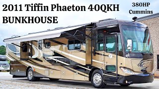 2011 Tiffin Phaeton 40QKH Bunkhouse A Class 380HP Cummins Diesel Pusher from Porter's RV - $185,900