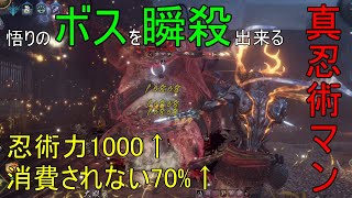 【仁王2】忍術の術力が1000超え、忍術が消費されない+70％超えの化け物、真忍術マンビルド【摩利7加藤6】【幻術マン】【DLC2】【Nioh2】