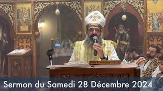 Sermon du Samedi 28 Décembre 2024