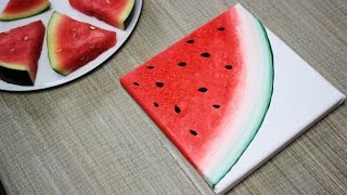 How To Paint a Watermelon - DIY 2/3 Fruit Painting Series