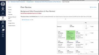 Canvas Peer Review With a Rubric