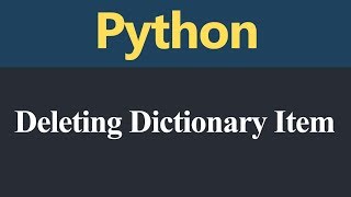 Deleting Dictionary Item in Python (Hindi)