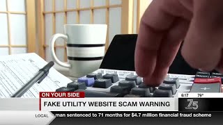 Fake utility website scam warning