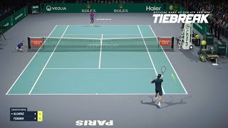 TIEBREAK - Roger Federer Vs Carlos Alcaraz I Paris Masters I Legendary AI (PS5)