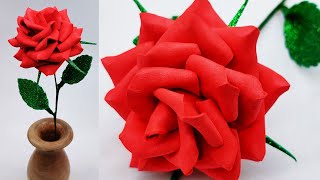 Origami Rose 🌹 How to make Realistic, Easy paper Roses 🌹 Origami Flower 🌹 Foam Sheet Craft Ideas