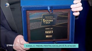 Stirile Kanal D - KANAL D, PREMIU PENTRU EXCELENTA IN AFACERI! | Editie de pranz