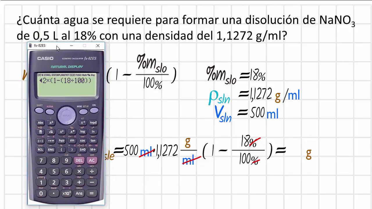 Como Calcular La Masa Del Solvente Con La Densidad Y El Porcentaje En ...