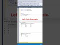 #SQL Left Join Example. #datascience #programming #coding #sqltutorial